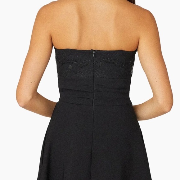 Shoshanna Jasmina Strapless beaded top bow Gown Maxi Dress Womens Size 6 Black - Picture 2 of 15